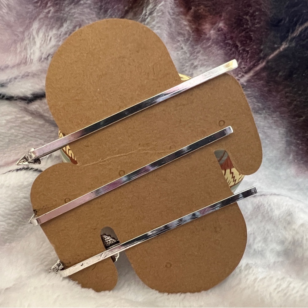 ❤️ Southwestern Navajo Faux Turquoise Hair Bobby Pins Set of 3 Cowgirl Western - Picture 3 of 7